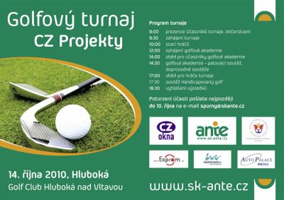 Pozvánka na golfový turnaj CZ Projekty